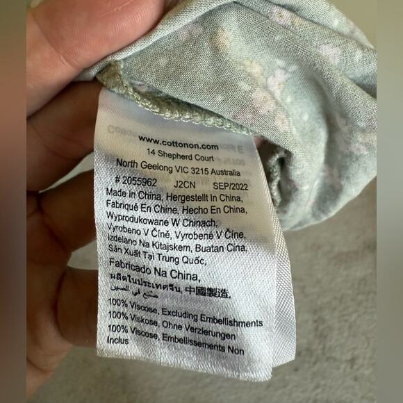 Cotton On Sleeveless Tie Mini Dainty Floral Dress in Women’s size Medium Green - Picture 3 of 4